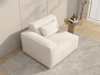 Forma Beige 1-Seater Single Sofa | 1-Piece, Cloud Velvet Fabric, Fixed Upholstery