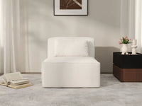 Sofá modular individual Matrix de 1 plaza, color beige | 1 pieza, tela Cloud Velvet, para espacios pequeños