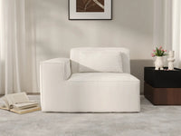 Forma Beige 1-Seater Single Sofa | 1-Piece, Cloud Velvet Fabric, Fixed Upholstery
