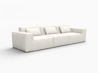 Forma Beige 3-Seater Couch Sectionals | 3-Piece, Cloud Velvet Fabric, Fixed Upholstery