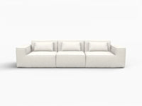 Forma Beige 3-Seater Couch Sectionals | 3-Piece, Cloud Velvet Fabric, Fixed Upholstery