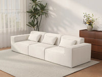 Forma Beige 3-Seater Couch Sectionals | 3-Piece, Cloud Velvet Fabric, Fixed Upholstery