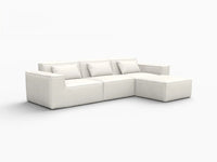 Forma Beige 3-Seater L-Shaped Sectionals | 4-Piece (includes 1 ottoman), Cloud Velvet Fabric, Fixed Upholstery