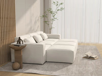 Forma Beige 3-Seater Pit Sectionals | 6-Piece (includes 3 ottomans), Cloud Velvet Fabric, Fixed Upholstery
