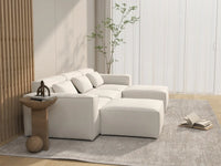 Forma Beige 3-Seater U-Shaped Sectionals | 5-Piece (includes 2 ottomans), Cloud Velvet Fabric, Fixed Upholstery