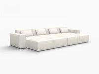 Forma Beige 4-Seater Pit Sectionals | 8-Piece (includes 4 ottomans), Cloud Velvet Fabric, Fixed Upholstery