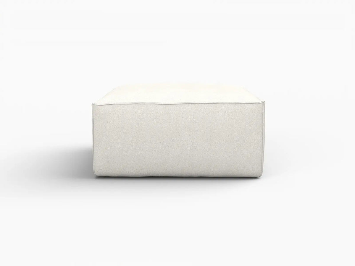 Beige Ottoman | 1-Piece, Cloud Velvet Fabric, Fixed Upholstery