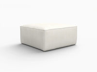 Beige Ottoman | 1-Piece, Cloud Velvet Fabric, Fixed Upholstery