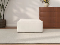 Beige Ottoman | 1-Piece, Cloud Velvet Fabric, Fixed Upholstery