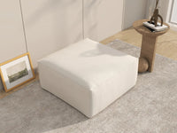 Beige Ottoman | 1-Piece, Cloud Velvet Fabric, Fixed Upholstery