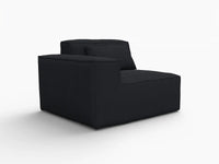 Forma Black 1-Seater Single Sofa | 1-Piece, Cloud Velvet Fabric, Fixed Upholstery