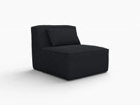 Sofá modular individual Matrix de 1 plaza en color negro | 1 pieza, tela Cloud Velvet, ideal para apartamentos.