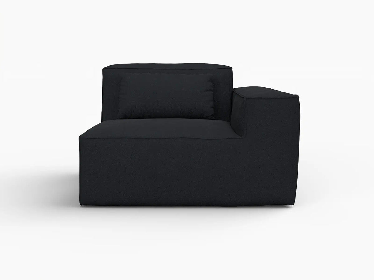 Forma Black 1-Seater Single Sofa | 1-Piece, Cloud Velvet Fabric, Fixed Upholstery