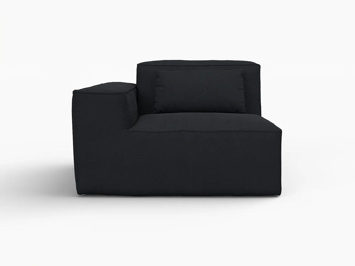 Forma Black 1-Seater Single Sofa | 1-Piece, Cloud Velvet Fabric, Fixed Upholstery