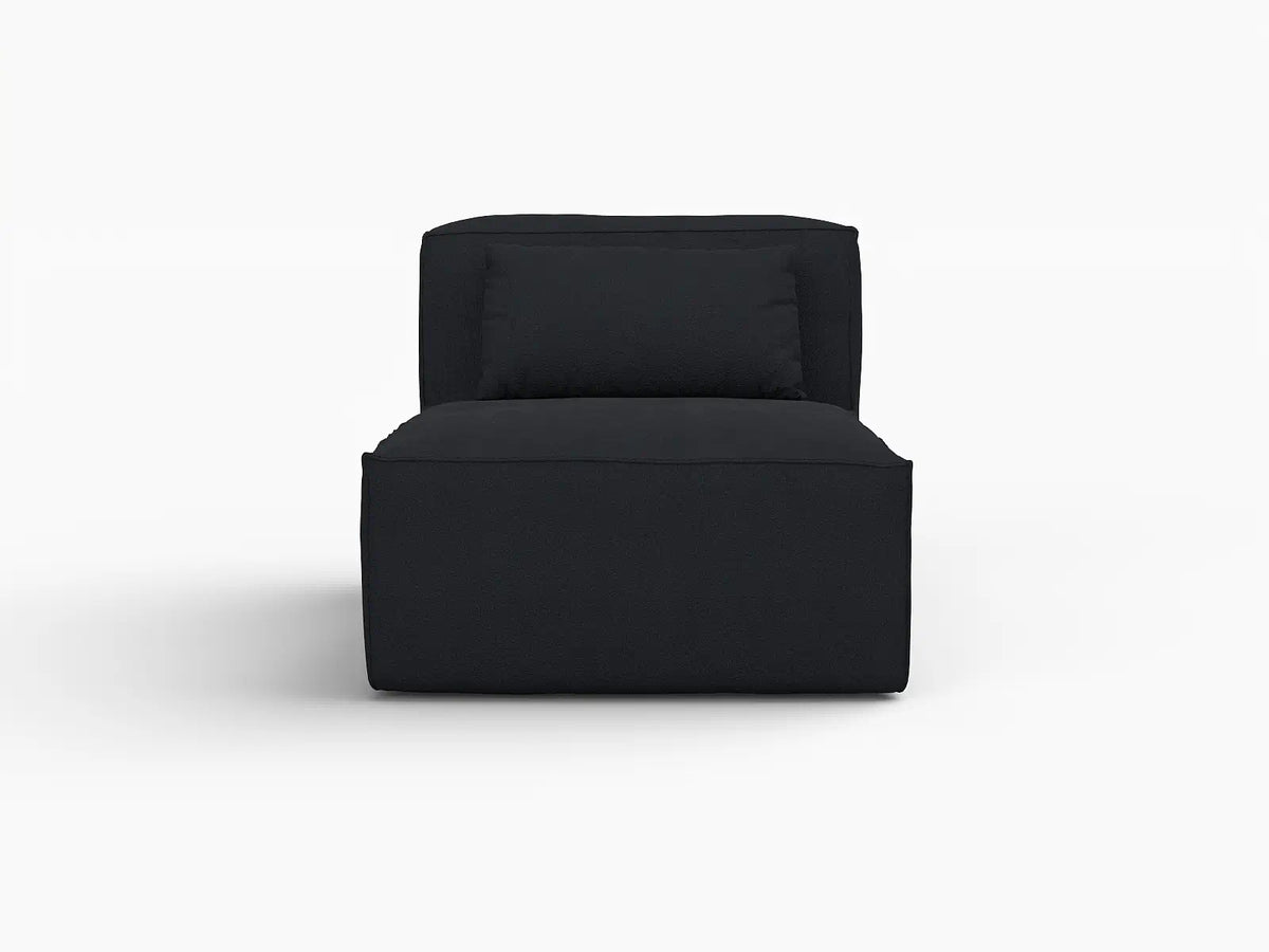 Sofá modular individual Matrix de 1 plaza en color negro | 1 pieza, tela Cloud Velvet, ideal para apartamentos.