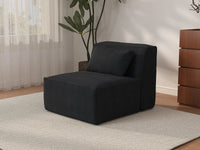 Sofá modular individual Matrix de 1 plaza en color negro | 1 pieza, tela Cloud Velvet, ideal para apartamentos.