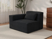 Forma Black 1-Seater Single Sofa | 1-Piece, Cloud Velvet Fabric, Fixed Upholstery