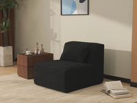 Sofá modular individual Matrix de 1 plaza en color negro | 1 pieza, tela Cloud Velvet, ideal para apartamentos.