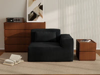 Forma Black 1-Seater Single Sofa | 1-Piece, Cloud Velvet Fabric, Fixed Upholstery