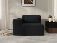 Forma Black 1-Seater Single Sofa | 1-Piece, Cloud Velvet Fabric, Fixed Upholstery
