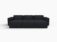 Forma Black 3-Seater Pit Sectionals | 6-Piece (includes 3 ottomans), Cloud Velvet Fabric, Fixed Upholstery