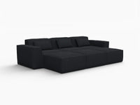 Forma Black 3-Seater Pit Sectionals | 6-Piece (includes 3 ottomans), Cloud Velvet Fabric, Fixed Upholstery