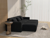 Forma Black 3-Seater Pit Sectionals | 6-Piece (includes 3 ottomans), Cloud Velvet Fabric, Fixed Upholstery