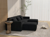 Forma Black 3-Seater U-Shaped Sectionals | 5-Piece (includes 2 ottomans), Cloud Velvet Fabric, Fixed Upholstery