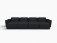 Forma Black 4-Seater Pit Sectionals | 8-Piece (includes 4 ottomans), Cloud Velvet Fabric, Fixed Upholstery