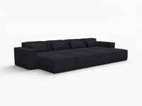 Forma Black 4-Seater Pit Sectionals | 8-Piece (includes 4 ottomans), Cloud Velvet Fabric, Fixed Upholstery