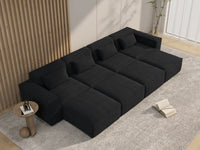 Forma Black 4-Seater Pit Sectionals | 8-Piece (includes 4 ottomans), Cloud Velvet Fabric, Fixed Upholstery