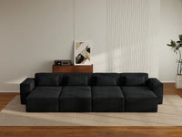 Forma Black 4-Seater Pit Sectionals | 8-Piece (includes 4 ottomans), Cloud Velvet Fabric, Fixed Upholstery