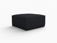 Black Ottoman | 1-Piece, Cloud Velvet Fabric, Fixed Upholstery