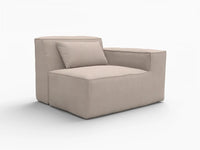 Forma Brown 1-Seater Single Sofa | 1-Piece, Cloud Velvet Fabric, Fixed Upholstery
