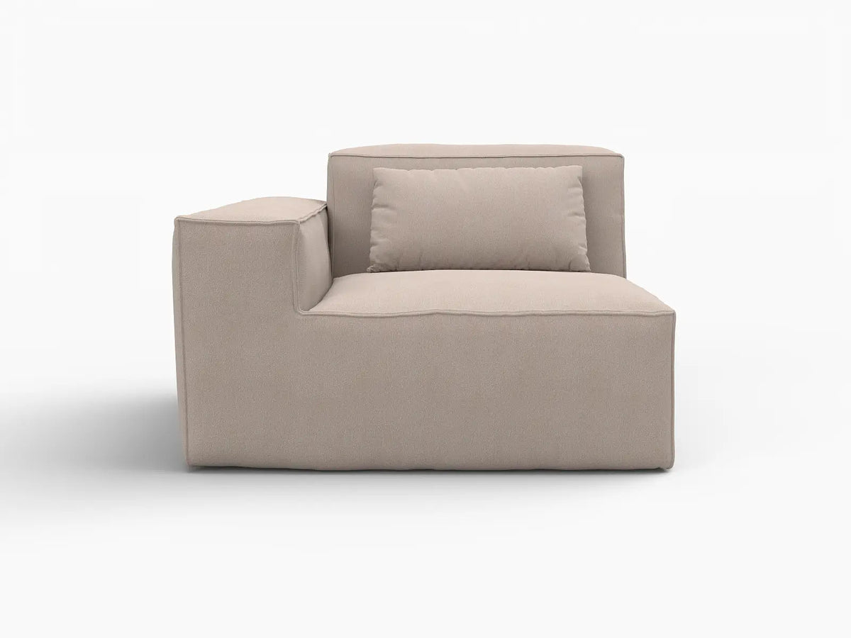 Forma Brown 1-Seater Single Sofa | 1-Piece, Cloud Velvet Fabric, Fixed Upholstery