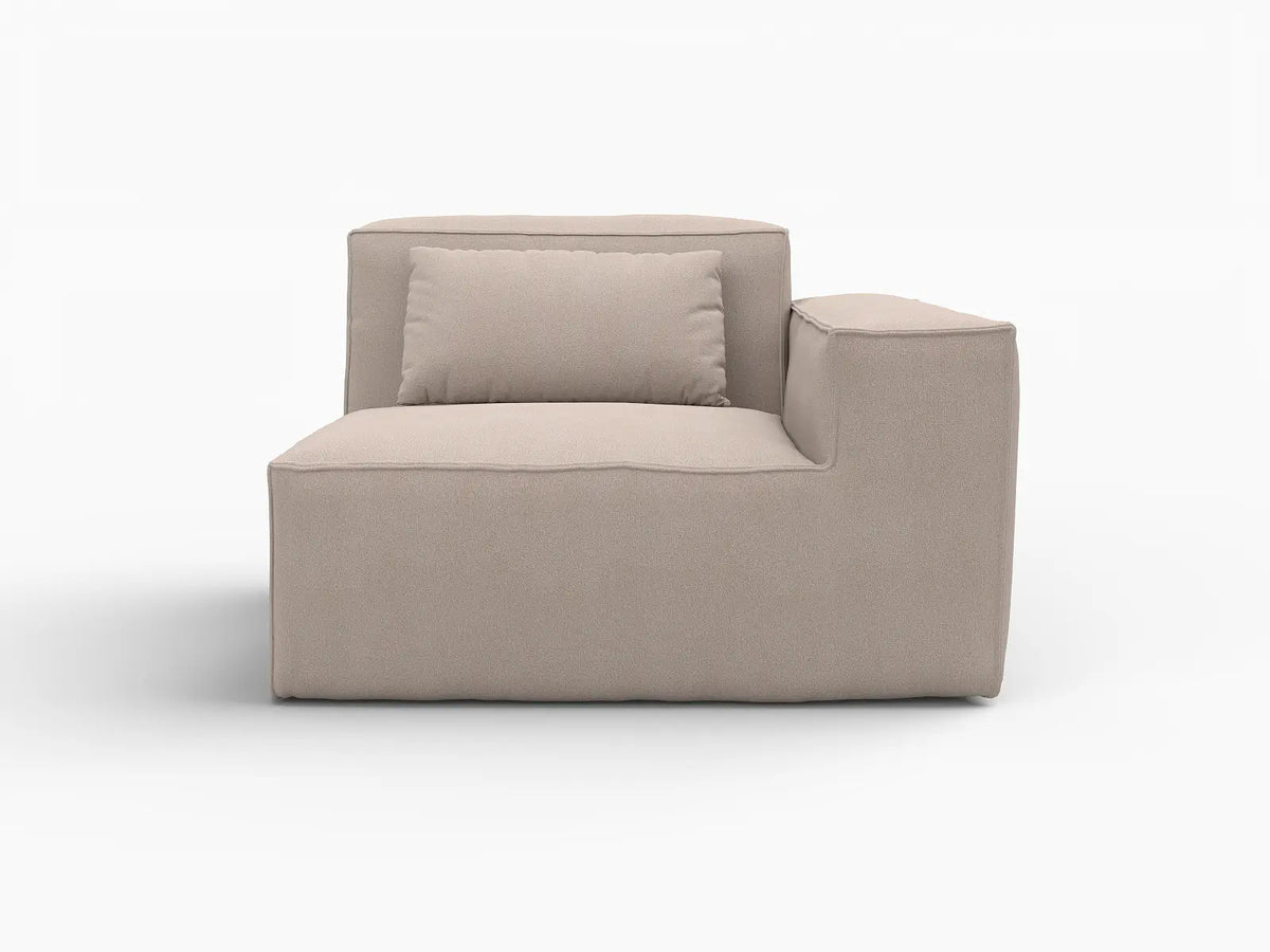 Forma Brown 1-Seater Single Sofa | 1-Piece, Cloud Velvet Fabric, Fixed Upholstery