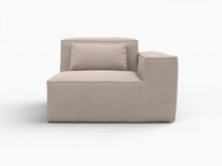 Forma Brown 1-Seater Single Sofa | 1-Piece, Cloud Velvet Fabric, Fixed Upholstery