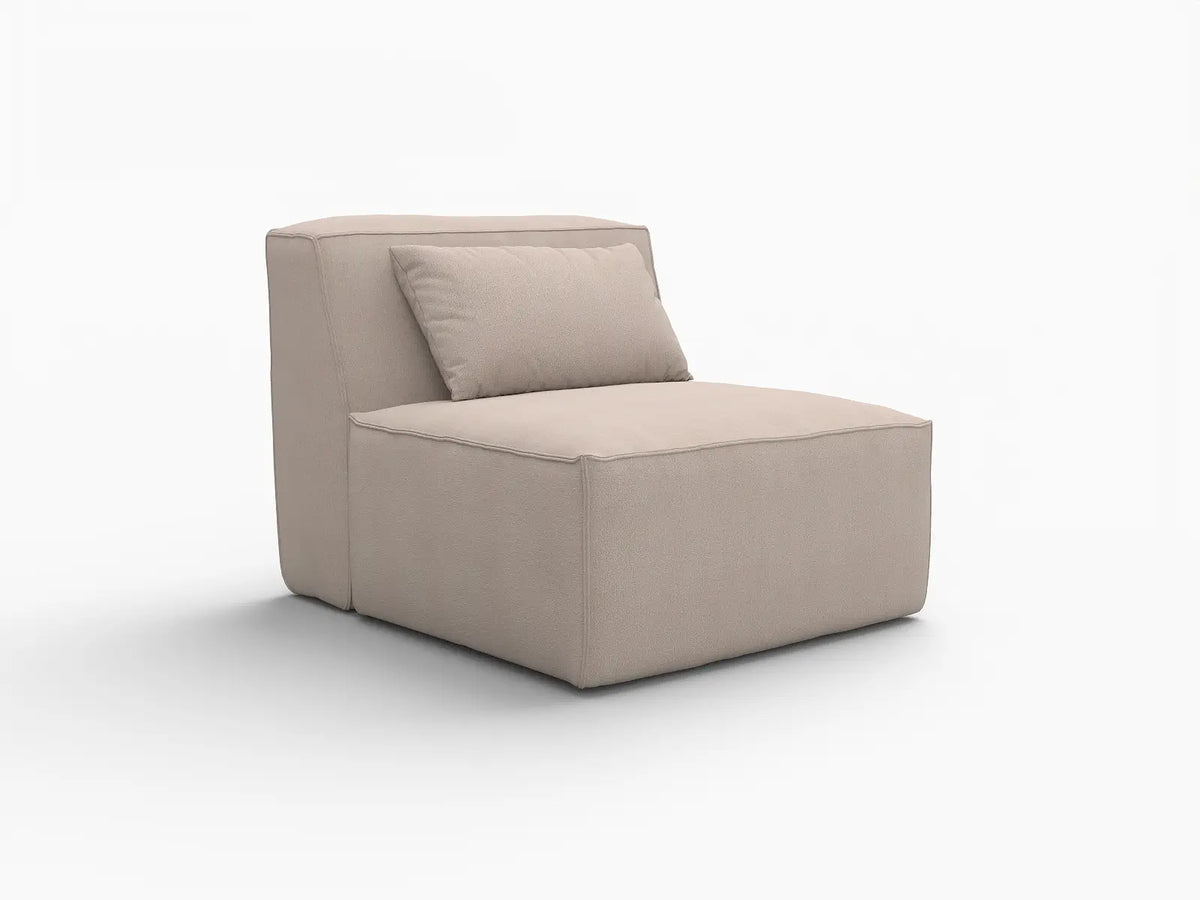 Sofá modular individual Matrix de 1 plaza, color marrón | 1 pieza, tejido Cloud Velvet, diseño compacto