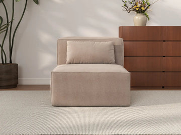Sofá modular individual Matrix de 1 plaza, color marrón | 1 pieza, tejido Cloud Velvet, diseño compacto