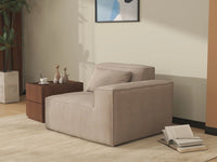 Forma Brown 1-Seater Single Sofa | 1-Piece, Cloud Velvet Fabric, Fixed Upholstery