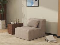 Sofá modular individual Matrix de 1 plaza, color marrón | 1 pieza, tejido Cloud Velvet, diseño compacto