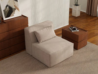 Sofá modular individual Matrix de 1 plaza, color marrón | 1 pieza, tejido Cloud Velvet, diseño compacto