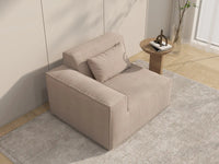 Forma Brown 1-Seater Single Sofa | 1-Piece, Cloud Velvet Fabric, Fixed Upholstery