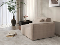 Forma Brown 1-Seater Single Sofa | 1-Piece, Cloud Velvet Fabric, Fixed Upholstery