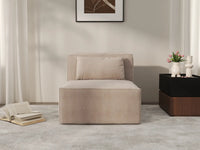 Sofá modular individual Matrix de 1 plaza, color marrón | 1 pieza, tejido Cloud Velvet, diseño compacto