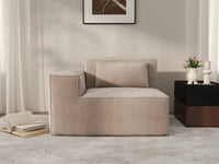 Forma Brown 1-Seater Single Sofa | 1-Piece, Cloud Velvet Fabric, Fixed Upholstery