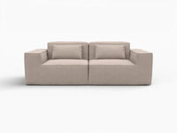 Sofá modular de dos plazas Matrix, color marrón | 2 piezas, tela Cloud Velvet, para espacios pequeños