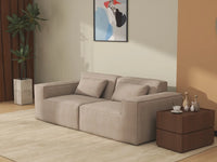 Sofá modular de dos plazas Matrix, color marrón | 2 piezas, tela Cloud Velvet, para espacios pequeños