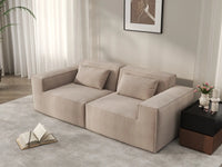 Sofá modular de dos plazas Matrix, color marrón | 2 piezas, tela Cloud Velvet, para espacios pequeños