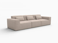 Forma Brown 3-Seater Couch Sectionals | 3-Piece, Cloud Velvet Fabric, Fixed Upholstery